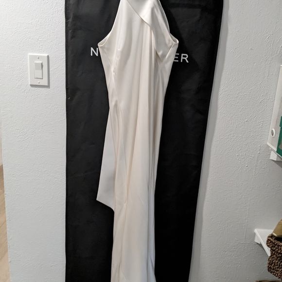 Galvan London Ivory Satin, Cropped Pandora Bridal Dress, Midi - Picture 12 of 14